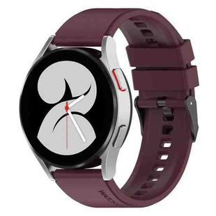 For Samsung Galaxy Watch 5 44mm 20mm Black Buckle Step Silicone Watch Band(Wine Red)
