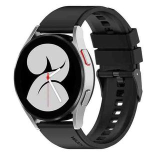 For Samsung Galaxy Watch 5 Pro 45mm 20mm Black Buckle Step Silicone Watch Band(Black)