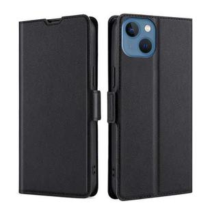 For iPhone 14 Ultra-thin Voltage Side Buckle Leather Phone Case (Black)