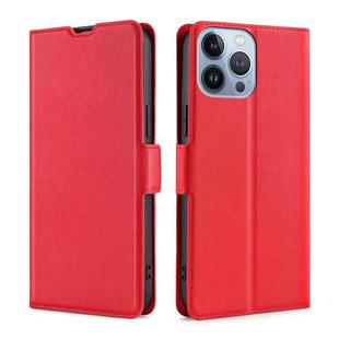 For iPhone 14 Pro Ultra-thin Voltage Side Buckle Leather Phone Case(Red)