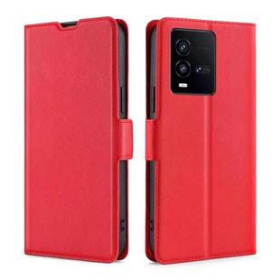 For vivo iQOO 10 Ultra-thin Voltage Side Buckle Leather Phone Case(Red)