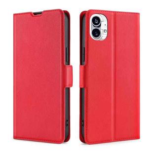 For Nothing Phone 1 Ultra-thin Voltage Side Buckle Leather Phone Case(Red)