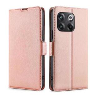 For OnePlus 10T Ultra-thin Voltage Side Buckle Leather Phone Case(Rose Gold)