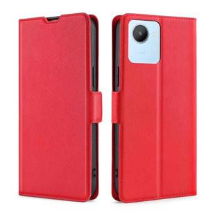 For Realme C30 4G/Narzo 50i Prime Ultra-thin Voltage Side Buckle Leather Phone Case(Red)