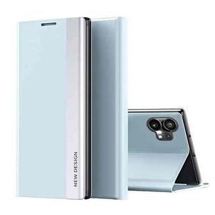 For Nothing Phone 1 Side Electroplated Adsorption Leather Phone Case(Light Blue)