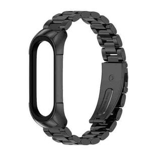 For Xiaomi Mi Band 6 / 6 NFC MIJOBS TF2 Tri-Bead Stainless Steel Watch Band(Black)