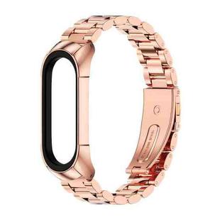 For Xiaomi Mi Band 6 / 6 NFC MIJOBS TF2 Tri-Bead Stainless Steel Watch Band(Rose Gold)