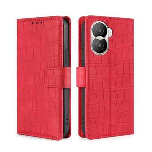 For Honor X40i Skin Feel Crocodile Magnetic Clasp Leather Phone Case(Red)
