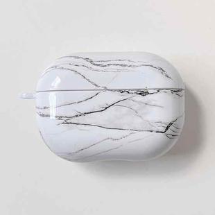 For Xiaomi Redmi Buds 4 Pro Marble Texture PC Glossy Earphone Protective Case(White)
