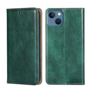 For iPhone 14 Gloss Oil Solid Color Magnetic Leather Phone Case (Green)