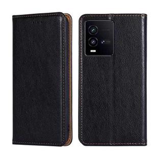 For vivo iQOO 10 Gloss Oil Solid Color Magnetic Leather Phone Case(Black)