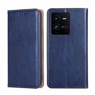 For vivo iQOO 10 Pro 5G Gloss Oil Solid Color Magnetic Leather Phone Case(Blue)
