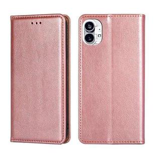 For Nothing Phone 1 Gloss Oil Solid Color Magnetic Leather Phone Case(Rose Gold)
