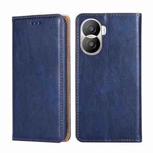 For Honor X40i Gloss Oil Solid Color Magnetic Leather Phone Case(Blue)