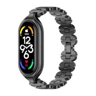 For Xiaomi Mi Band 7 / 7 NFC MIJOBS Stainless Steel Watch Band, Style:Bone Chain(Black)