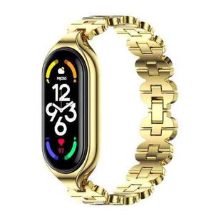 For Xiaomi Mi Band 7 / 7 NFC MIJOBS Stainless Steel Watch Band, Style:Bone Chain(Gold)