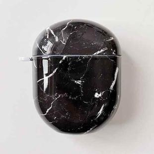 For Xiaomi Redmi Buds 4 Marble Texture PC Glossy Earphone Protective Case(Black)
