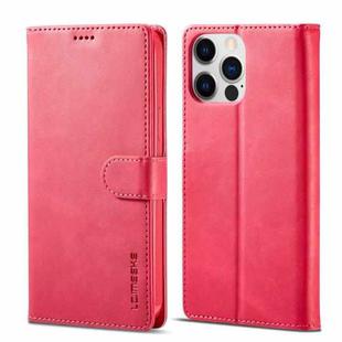 For iPhone 14 Pro LC.IMEEKE Calf Texture Horizontal Flip Leather Case(Red)