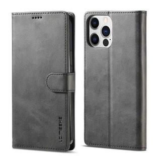 For iPhone 14 Pro Max LC.IMEEKE Calf Texture Horizontal Flip Leather Case (Black)