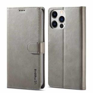 For iPhone 14 Pro Max LC.IMEEKE Calf Texture Horizontal Flip Leather Case (Grey)