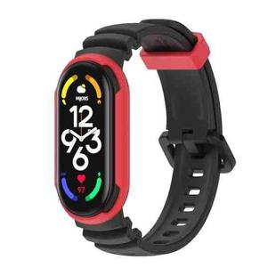 For Xiaomi Mi Band 5 / 6 / 7 MIJOBS GS Unibody Two-color Watch Band(Black Red)