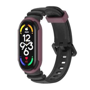 For Xiaomi Mi Band 5 / 6 / 7 MIJOBS GS Unibody Two-color Watch Band(Black Wine Red)