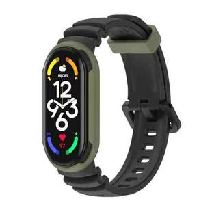 For Xiaomi Mi Band 5 / 6 / 7 MIJOBS GS Unibody Two-color Watch Band(Black Army Green)