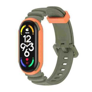 For Xiaomi Mi Band 5 / 6 / 7 MIJOBS GS Unibody Two-color Watch Band(Army Green Orange)