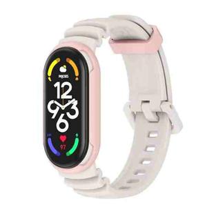 For Xiaomi Mi Band 5 / 6 / 7 MIJOBS GS Unibody Two-color Watch Band(Warm Grey Pink)