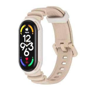 For Xiaomi Mi Band 5 / 6 / 7 MIJOBS GS Unibody Two-color Watch Band(Light Apricot  Warm Grey)