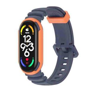 For Xiaomi Mi Band 5 / 6 / 7 MIJOBS GS Unibody Two-color Watch Band(Midnight Blue Orange)