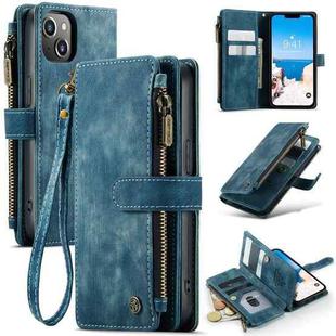 For iPhone 14 CaseMe C30 Multifunctional Phone Leather Case (Blue)