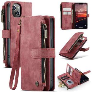 For iPhone 14 CaseMe C30 Multifunctional Phone Leather Case (Red)