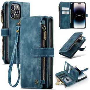 For iPhone 14 Pro CaseMe C30 Multifunctional Phone Leather Case(Blue)