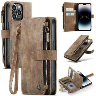 For iPhone 14 Pro CaseMe C30 Multifunctional Phone Leather Case(Brown)