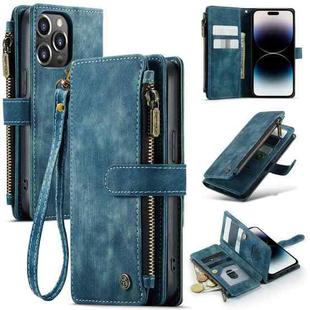 For iPhone 14 Pro Max CaseMe C30 Multifunctional Phone Leather Case (Blue)