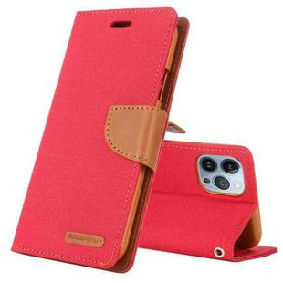 For iPhone 14 Pro GOOSPERY CANVAS DIARY Canvas Texture Flip Leather Phone Case(Red)