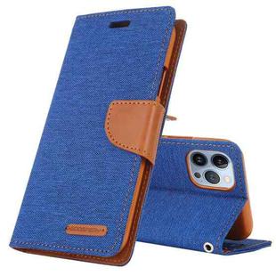 For iPhone 14 Pro GOOSPERY CANVAS DIARY Canvas Texture Flip Leather Phone Case(Blue)