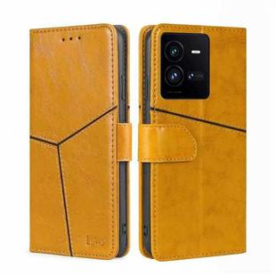 For vivo iQOO 10 Pro 5G Geometric Stitching Leather Phone Case(Yellow)