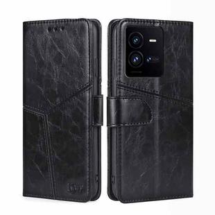 For vivo iQOO 10 Pro 5G Geometric Stitching Leather Phone Case(Black)