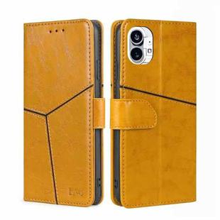 For Nothing Phone 1 Geometric Stitching Leather Phone Case(Yellow)