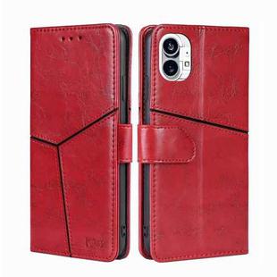 For Nothing Phone 1 Geometric Stitching Leather Phone Case(Red)