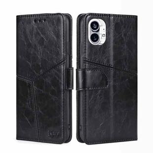 For Nothing Phone 1 Geometric Stitching Leather Phone Case(Black)