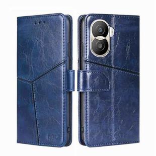 For Honor X40i Geometric Stitching Leather Phone Case(Blue)