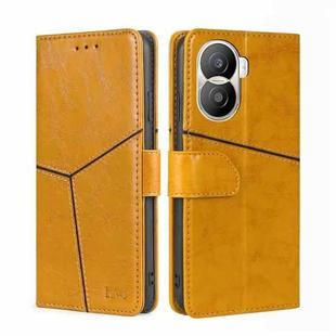 For Honor X40i Geometric Stitching Leather Phone Case(Yellow)