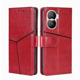 For Honor X40i Geometric Stitching Leather Phone Case(Red)