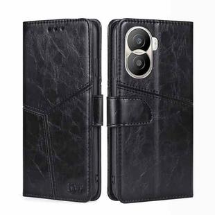 For Honor X40i Geometric Stitching Leather Phone Case(Black)