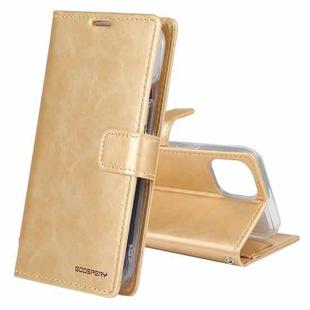 For iPhone 14 GOOSPERY BLUE MOON Crazy Horse Texture Leather Case (Gold)