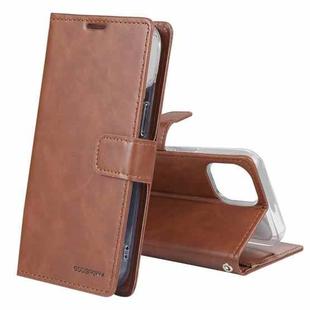 For iPhone 14 Plus GOOSPERY BLUE MOON Crazy Horse Texture Leather Case (Brown)