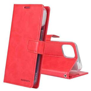 For iPhone 14 Plus GOOSPERY BLUE MOON Crazy Horse Texture Leather Case (Red)